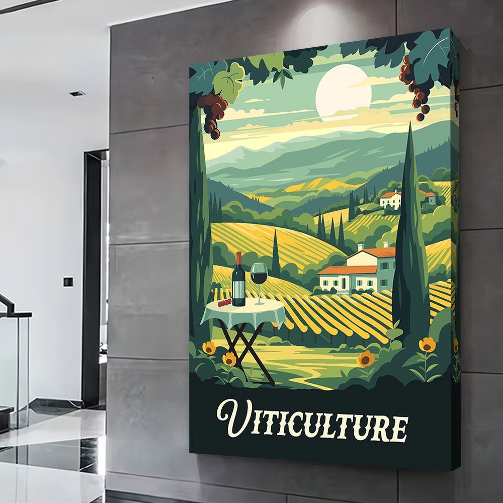 لوحة فنية مطبوعة مستوحاة من لع - مراجعة Board Game Viticulture وسعره